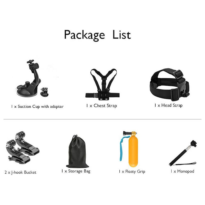 Universal 10-in-1 Sports Camera Accessories Kit for GoPro Hero 9 / 10 / 11 / 5 / 6 / 7 / DJI Universal 10-in-1 Sports Camera Accessories Kit for GoPro Hero 9 / 10 / 11 / 5 / 6 / 7 / DJI